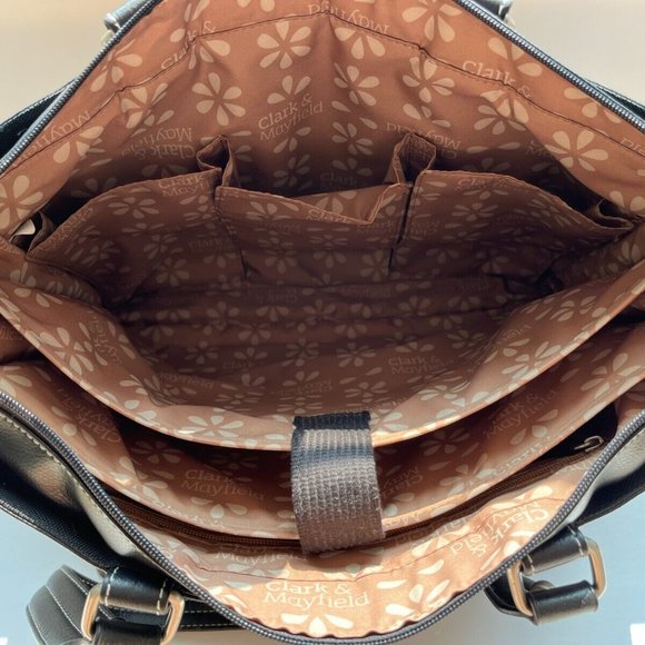 Clark & Mayfield Over Night Zipper Hand Bag Metro Laptop or Diaper Bag or Travel - Picture 10 of 13